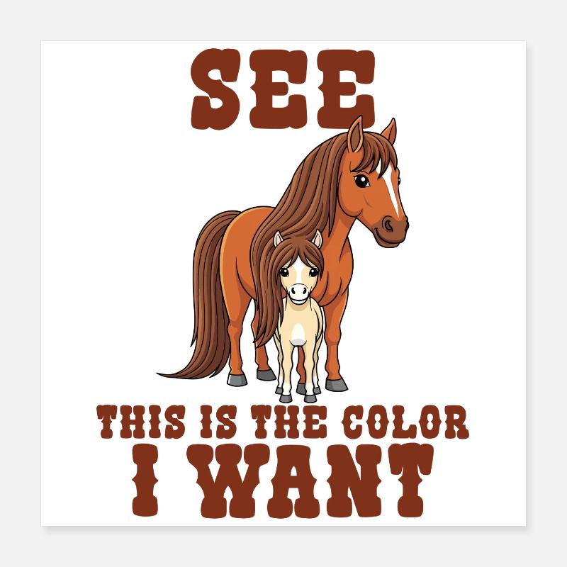 Humour Cheval Cavalier Équitation Poster 40 x 40 cm
