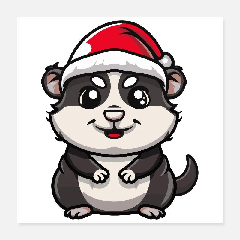 Noël hamster Poster 40 x 40 cm