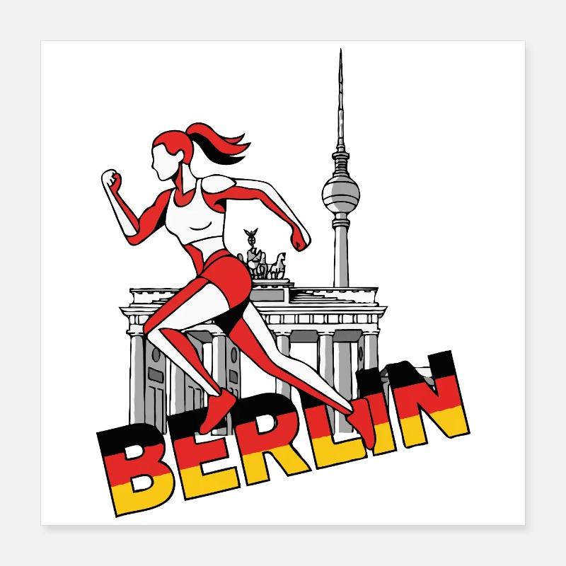Berliner Sprint-Läuferin Poster 40x40 cm