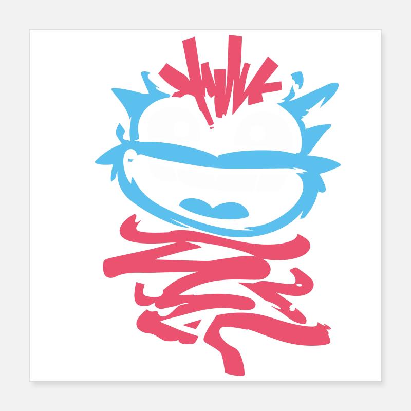 Petits Monstres : Singe punk avec clin d’œil Poster 40 x 40 cm