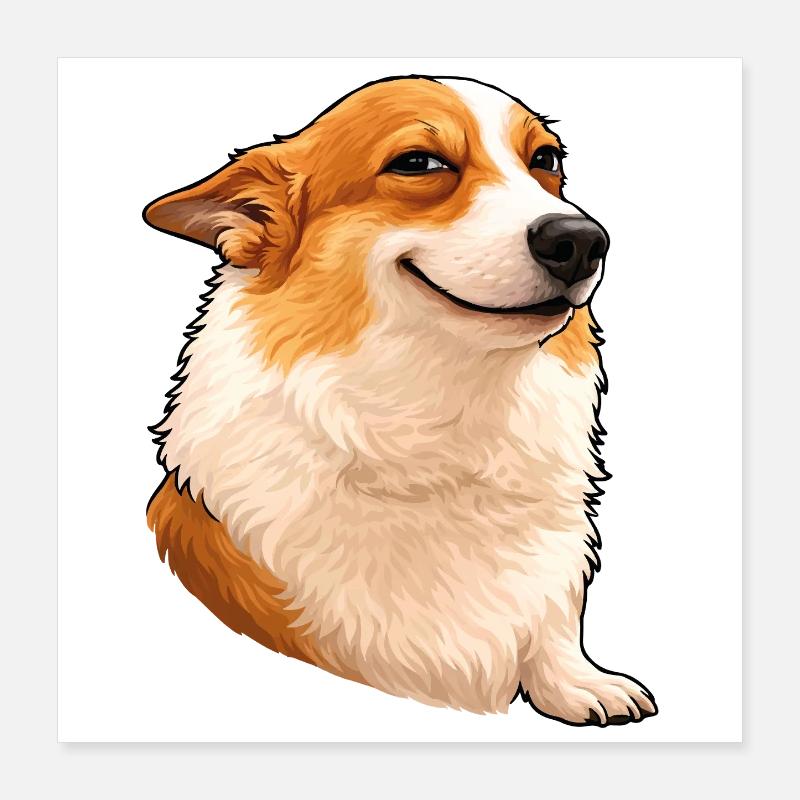 Smug Corgi – Chef Blick mit Attitude Poster 40x40 cm