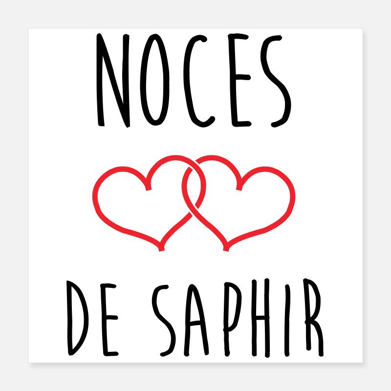 Noces de Saphir 16 ans de mariage Poster 40 x 40 cm