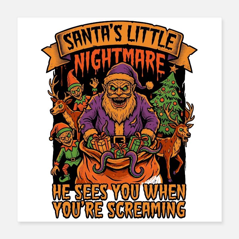Santa’s Little Nightmare Horror Poster 40x40 cm
