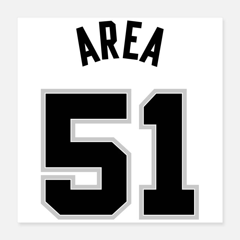 GEBIET 51 Schwarz Poster 40x40 cm