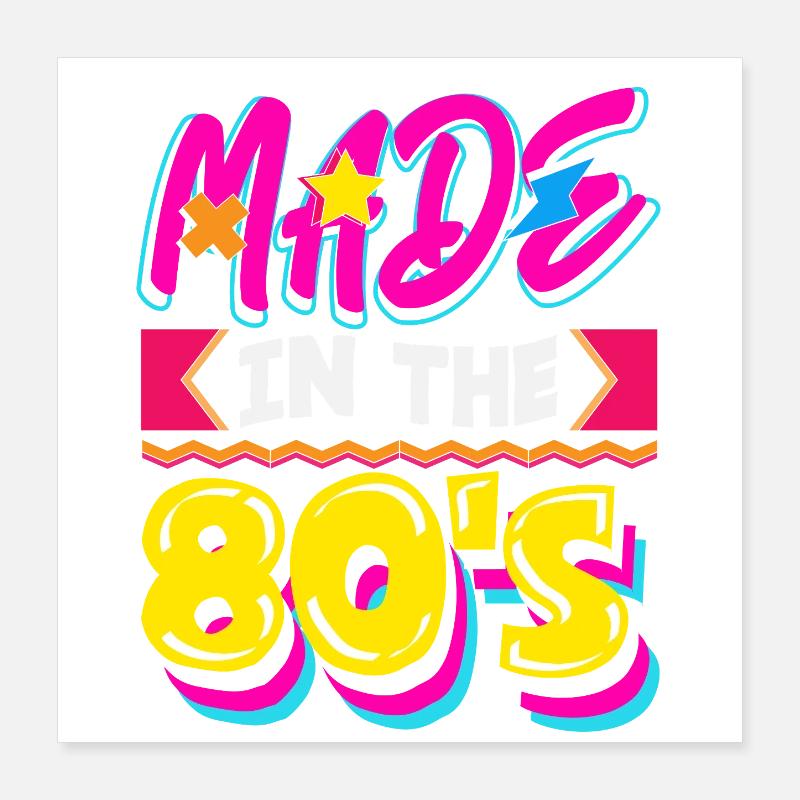 Retro Back to the 80s Vintage Design Poster 40x40 cm