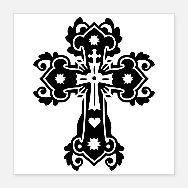 gothic kreuz cross religious Poster 40x40 cm