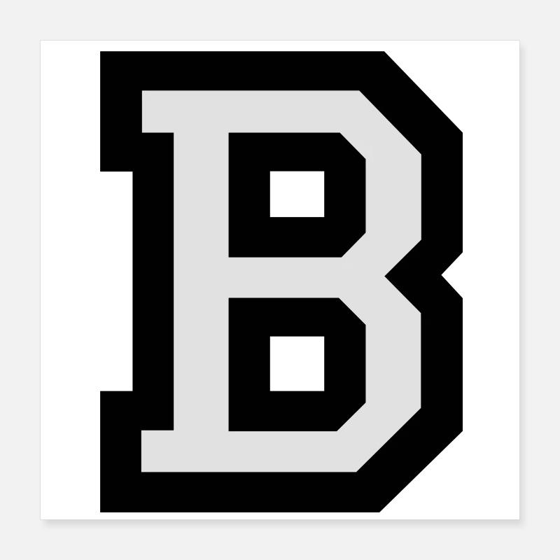 Letter B (bicolor) Poster 16" x 16" (40x40 cm)