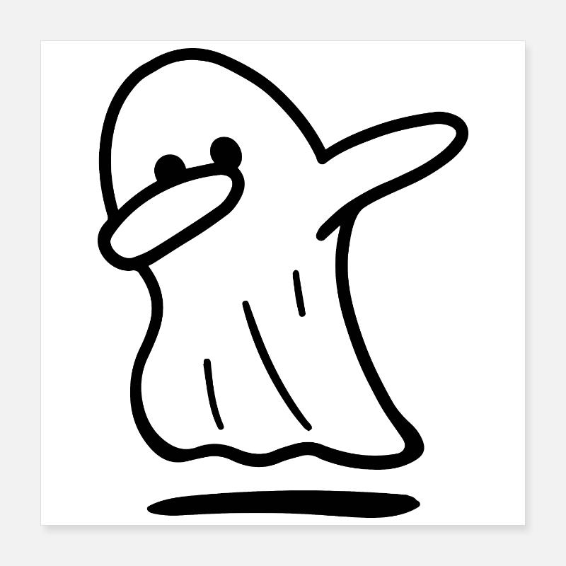 Ghost / Funny ghost / halloween / dabbing ghost Poster 16" x 16" (40x40 cm)