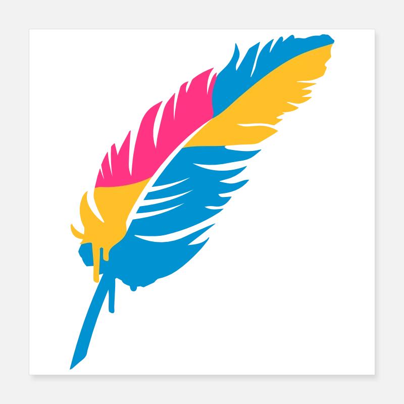 Une plume colorée Poster 40 x 40 cm