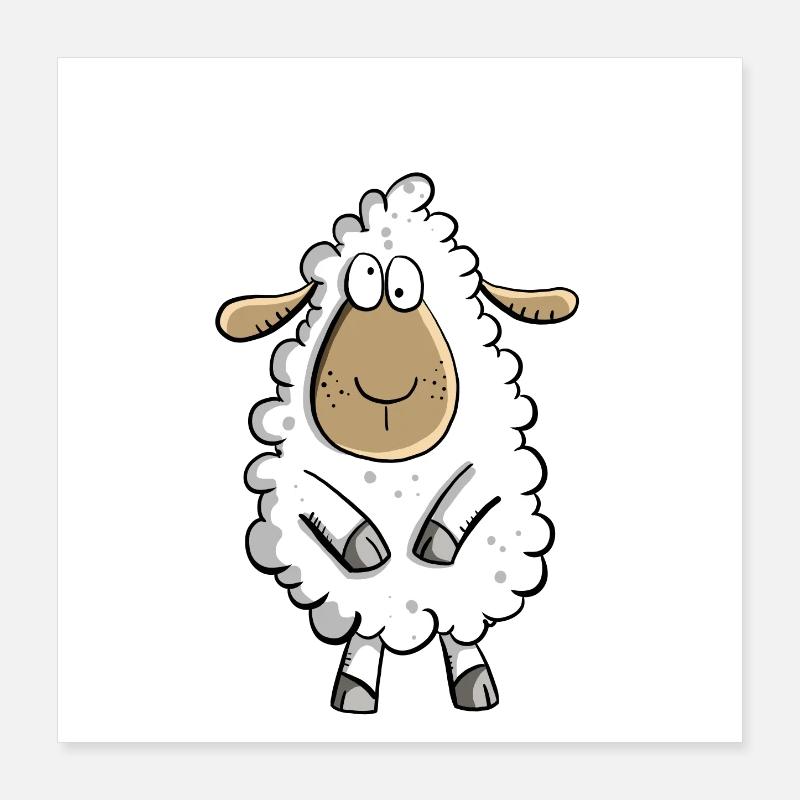 Echt Schaf I Cooles Schäfchen Comic Geschenk Fun Poster 40x40 cm