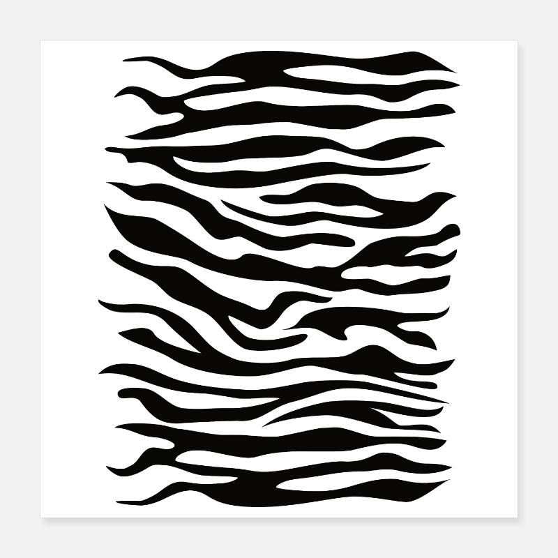Zebra Muster schwarz Poster 40x40 cm