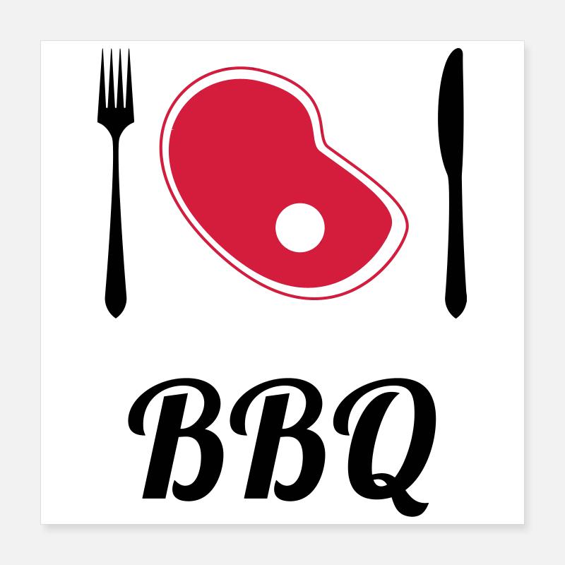 BBQ - Barbecue - Grill Poster 40 x 40 cm