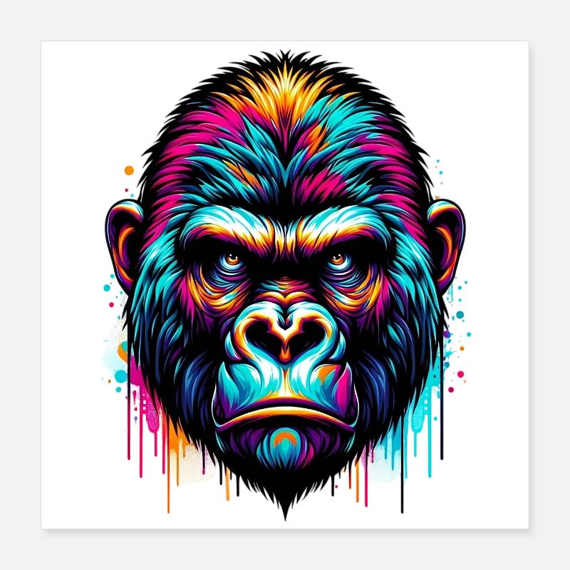 Gorilla Poster 16" x 16" (40x40 cm)