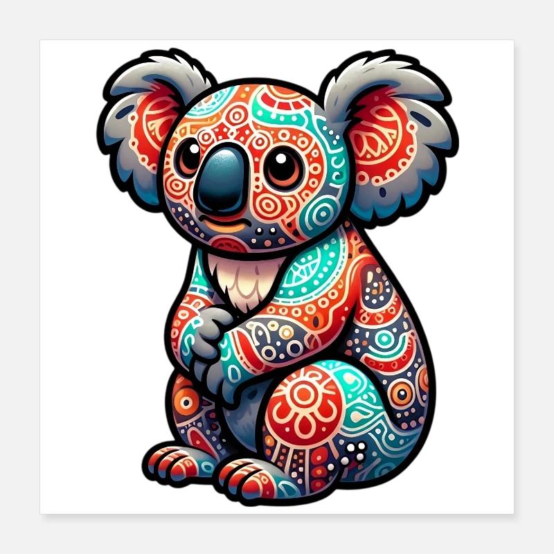 Koala - Poster 40 x 40 cm - blanc