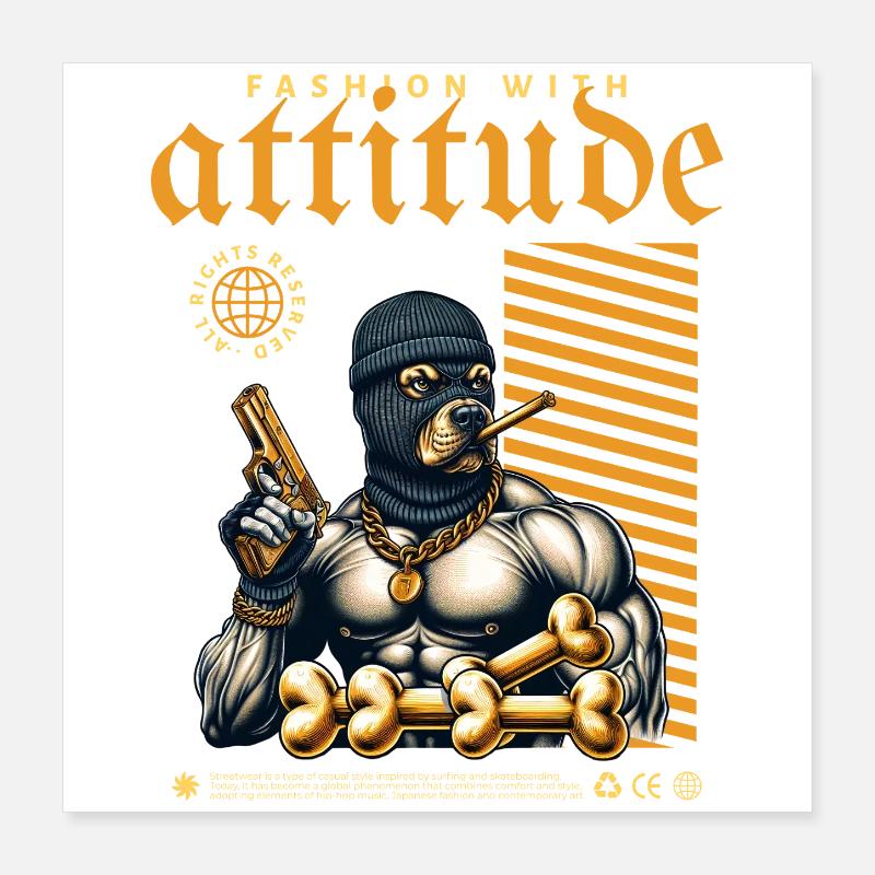 Pitbulls gangsters Poster 40 x 40 cm
