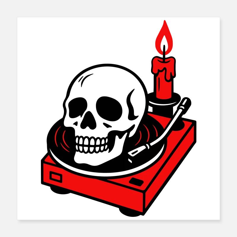 Métal noir Poster 40 x 40 cm