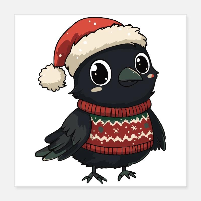 Noël de Corbeau Poster 40 x 40 cm