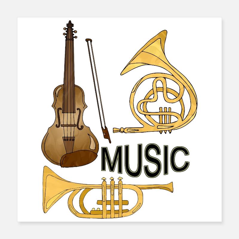 Instruments de musique Poster 40 x 40 cm