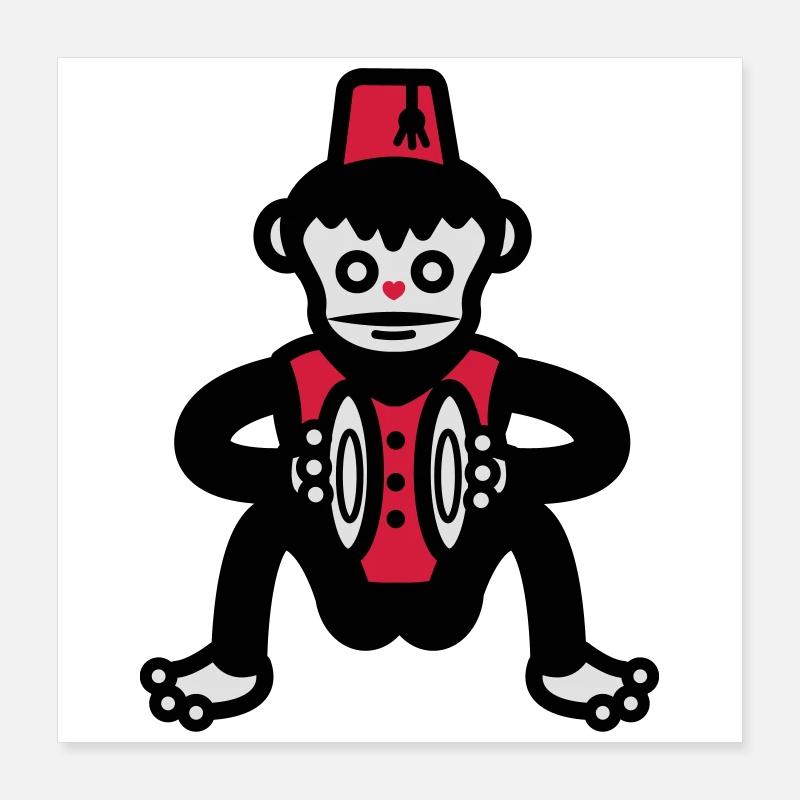 monkey affe ape Poster 40x40 cm