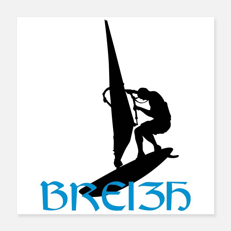 Planche à voile - Breizh Poster 40 x 40 cm