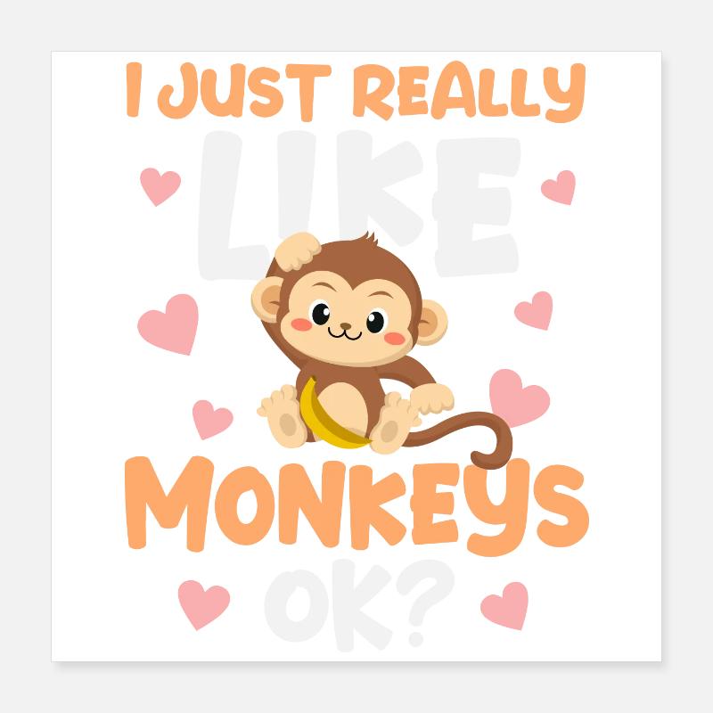 Monkey Monkeys Poster 16" x 16" (40x40 cm)
