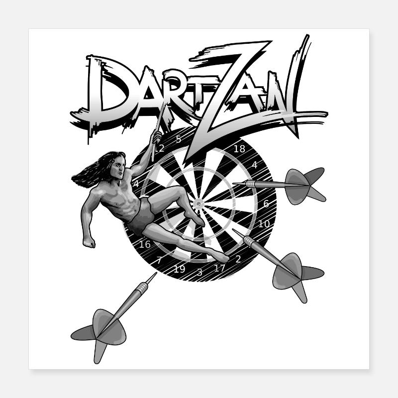 Fléchettes avec Darzan Poster 40 x 40 cm