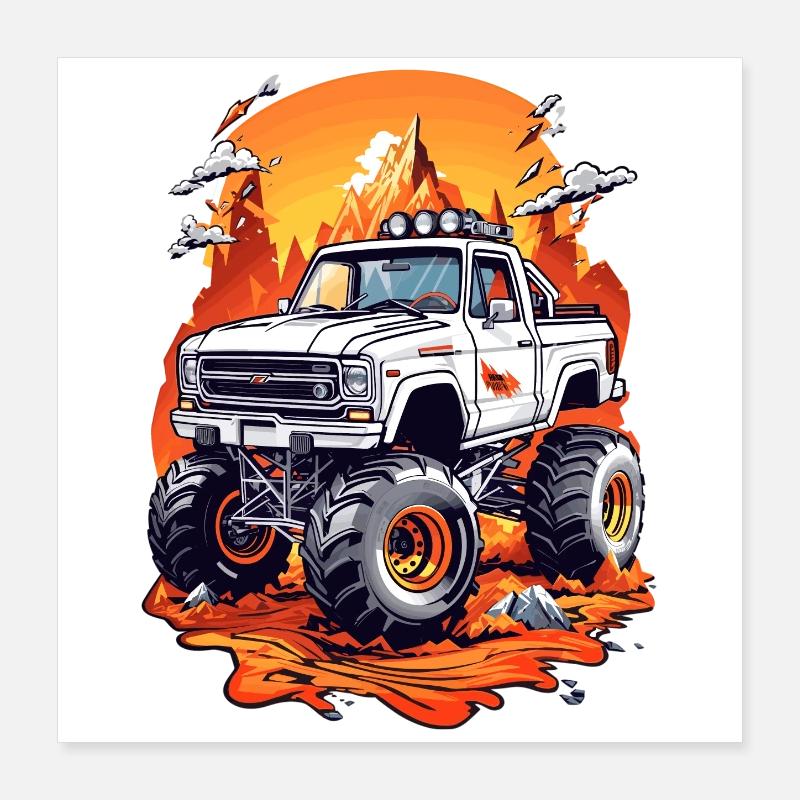 Course de Monster Truck Poster 40 x 40 cm