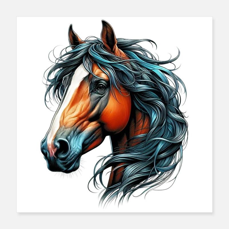 Cheval Poster 40 x 40 cm