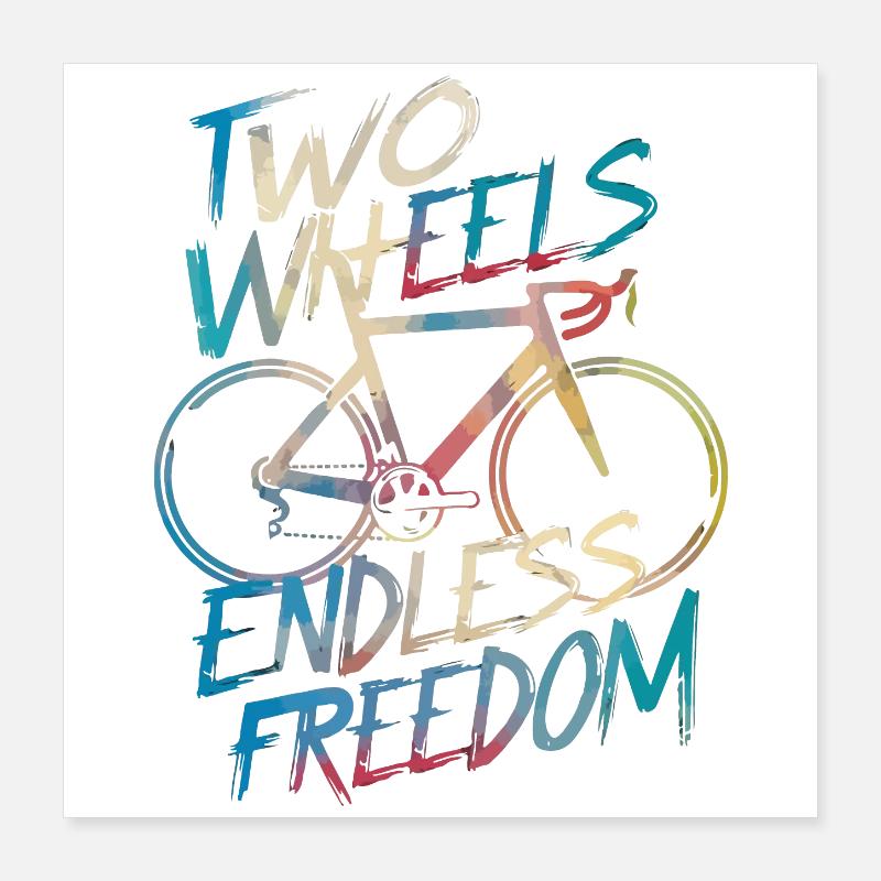 Endless Freedom Bicycle Design Poster 16" x 16" (40x40 cm)