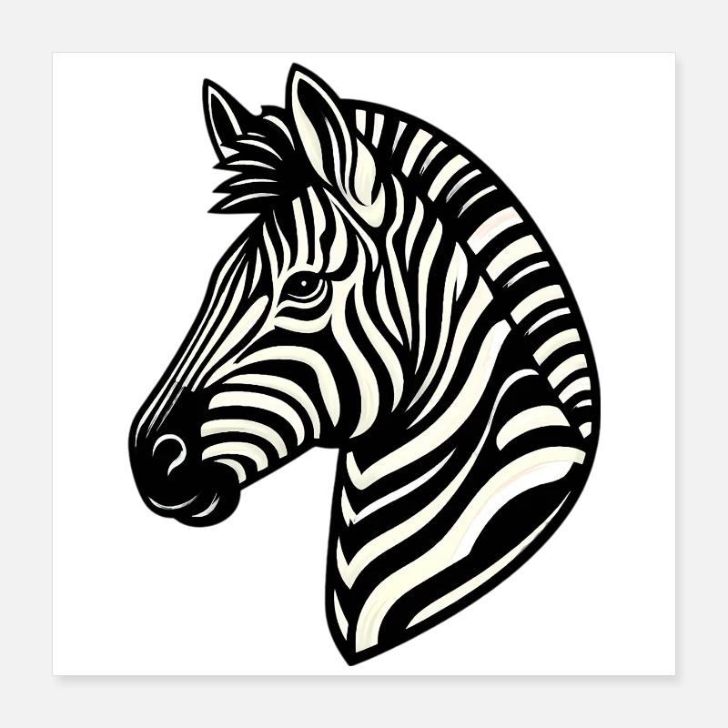 Zebra Poster 40x40 cm