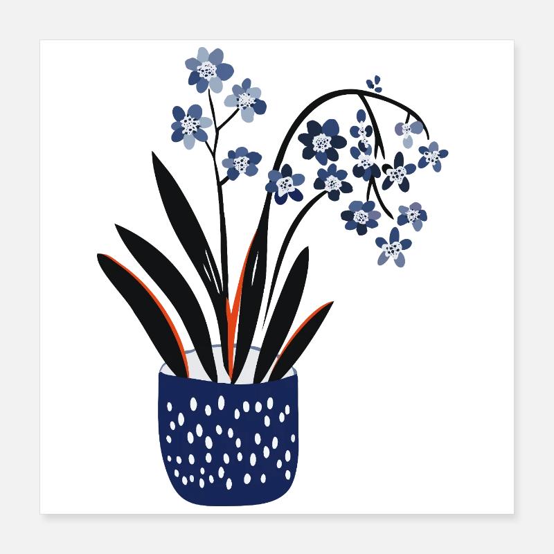 Conception de plante mignonne Poster 40 x 40 cm