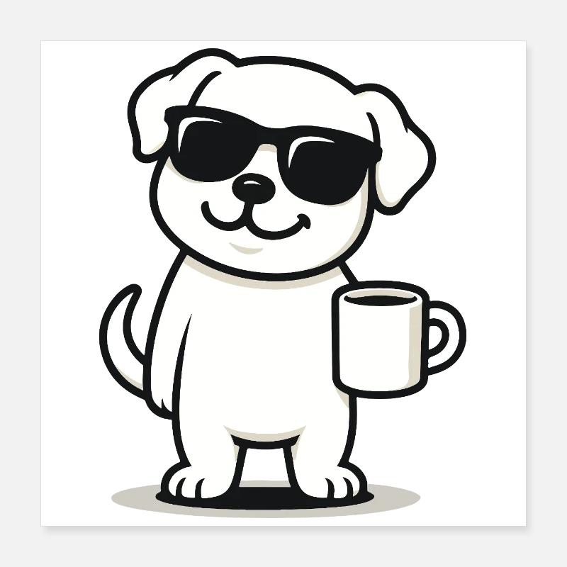 Coffee Pup Poster 40x40 cm
