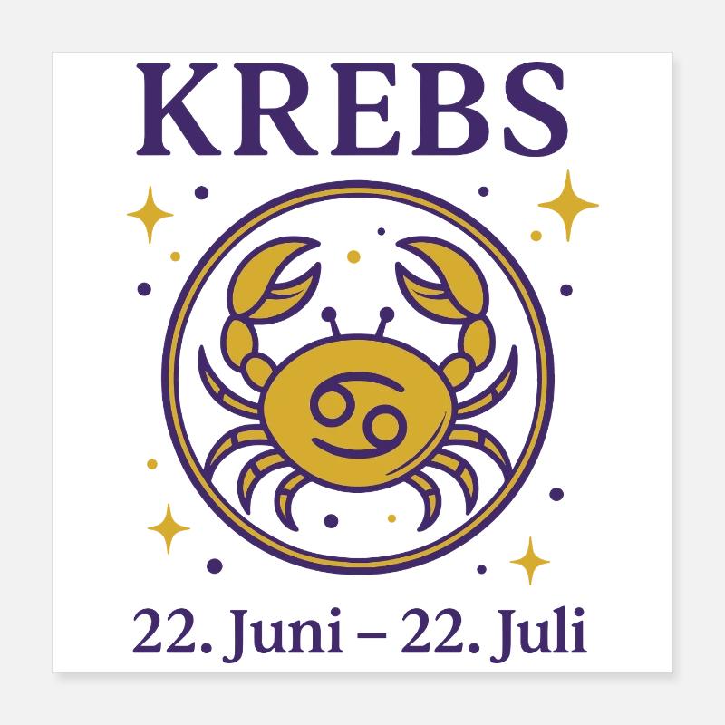 Sternzeichen Krebs Poster 40x40 cm