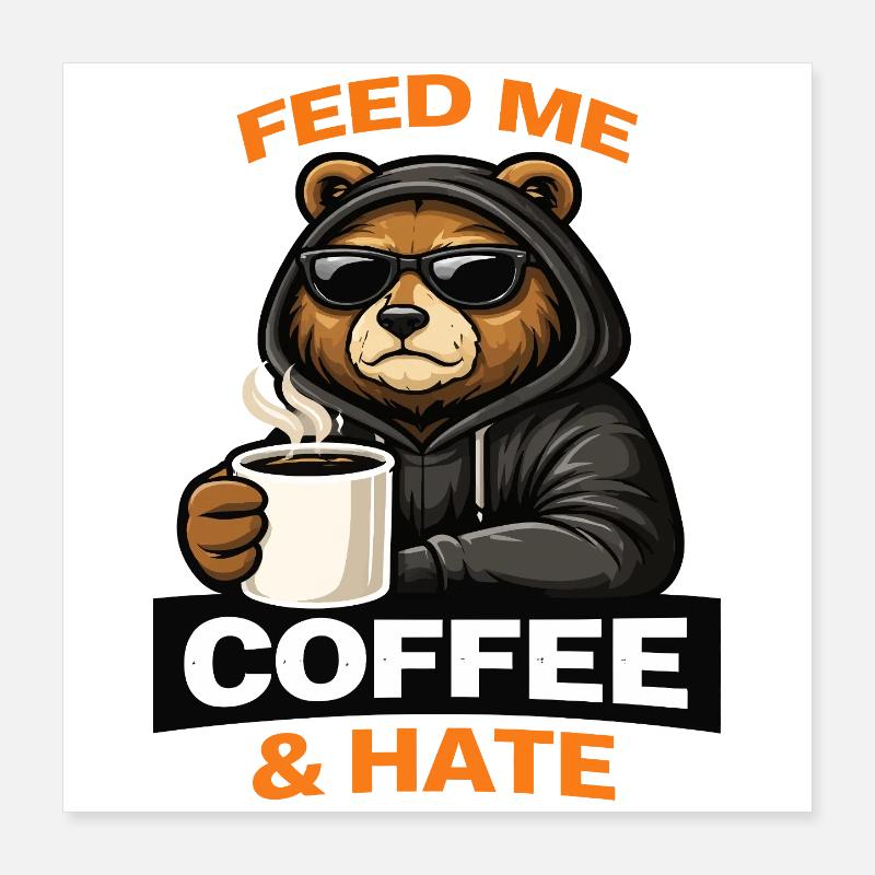 Grumpy Bear Kaffee-Einstellung Poster 40x40 cm