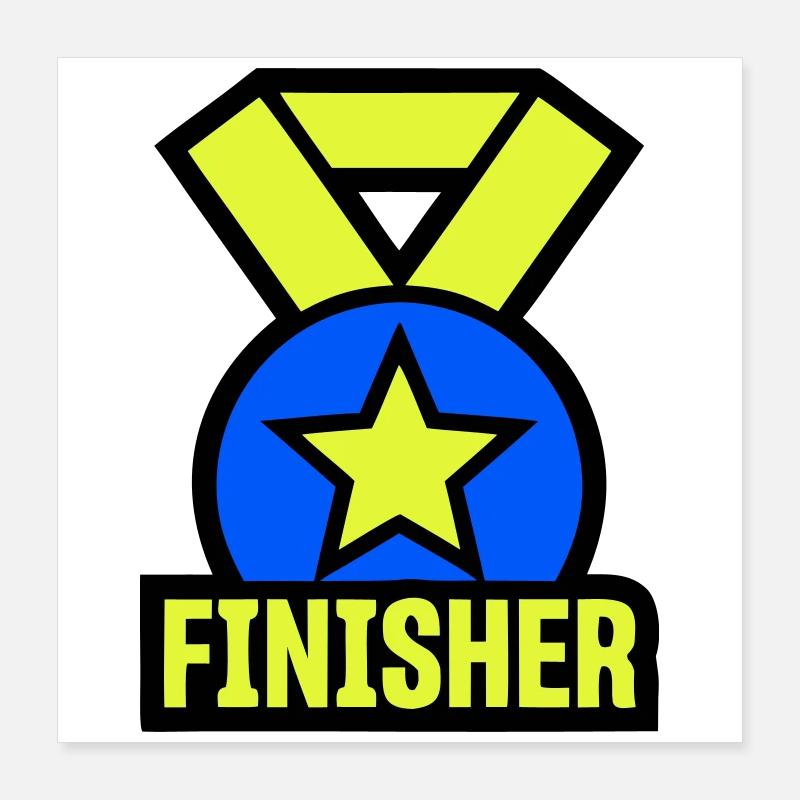 Stolzer Finisher Medaille Stern Poster 40x40 cm