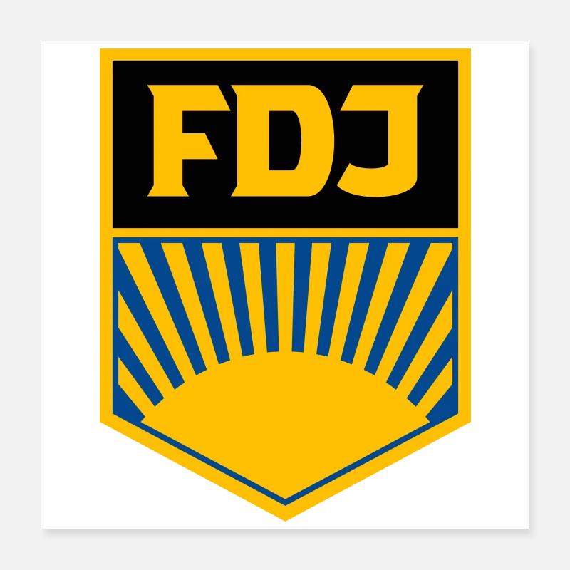 FDJ - Freie Deutsche Jugend (eckig, dreifarbig) Poster 40x40 cm
