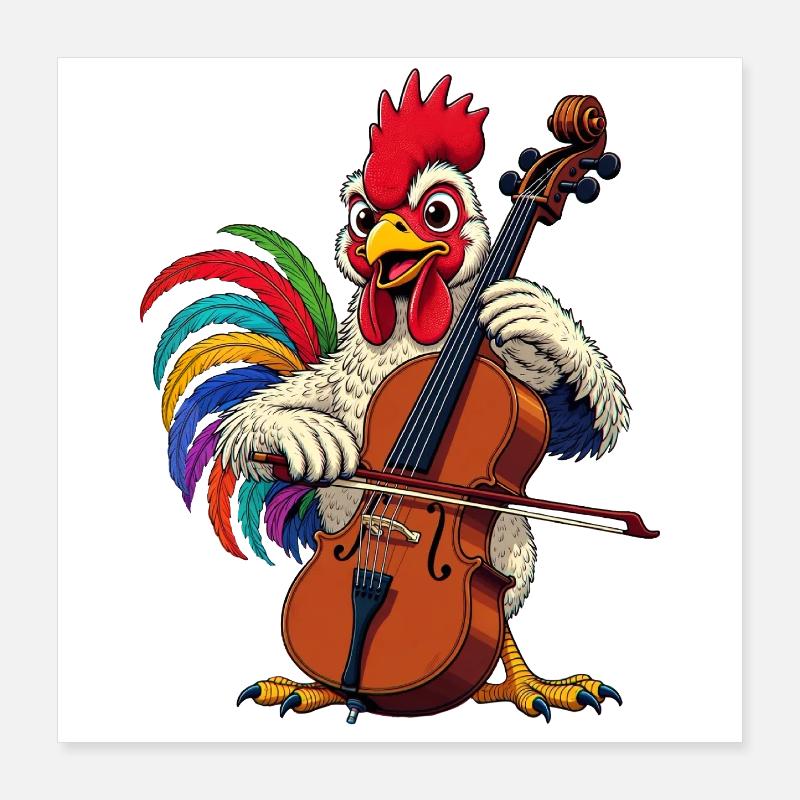 Hahn joue du violoncelle Poster 40 x 40 cm