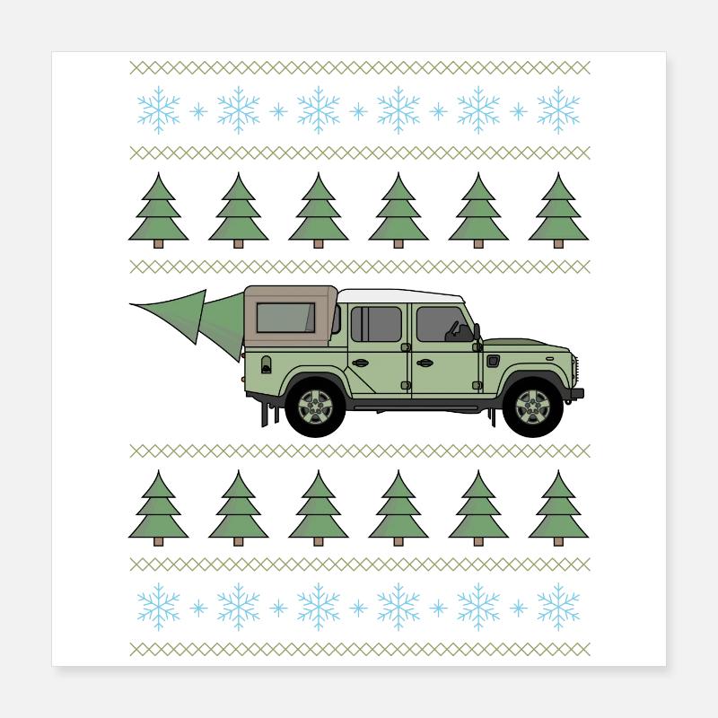 Defender Pickup - Tree Poster 16" x 16" (40x40 cm)
