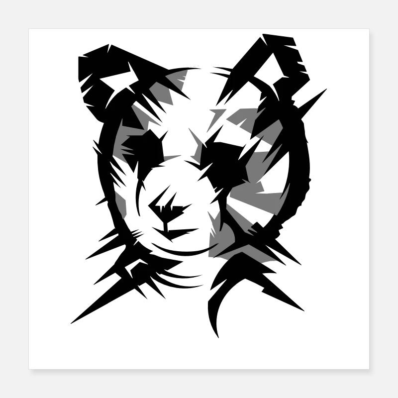 Tête d’ours panda dans le style cubiste Poster 40 x 40 cm