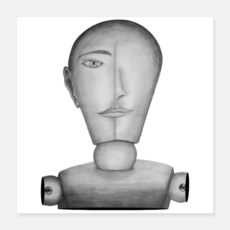 Mannequin dessiné Poster 40 x 40 cm