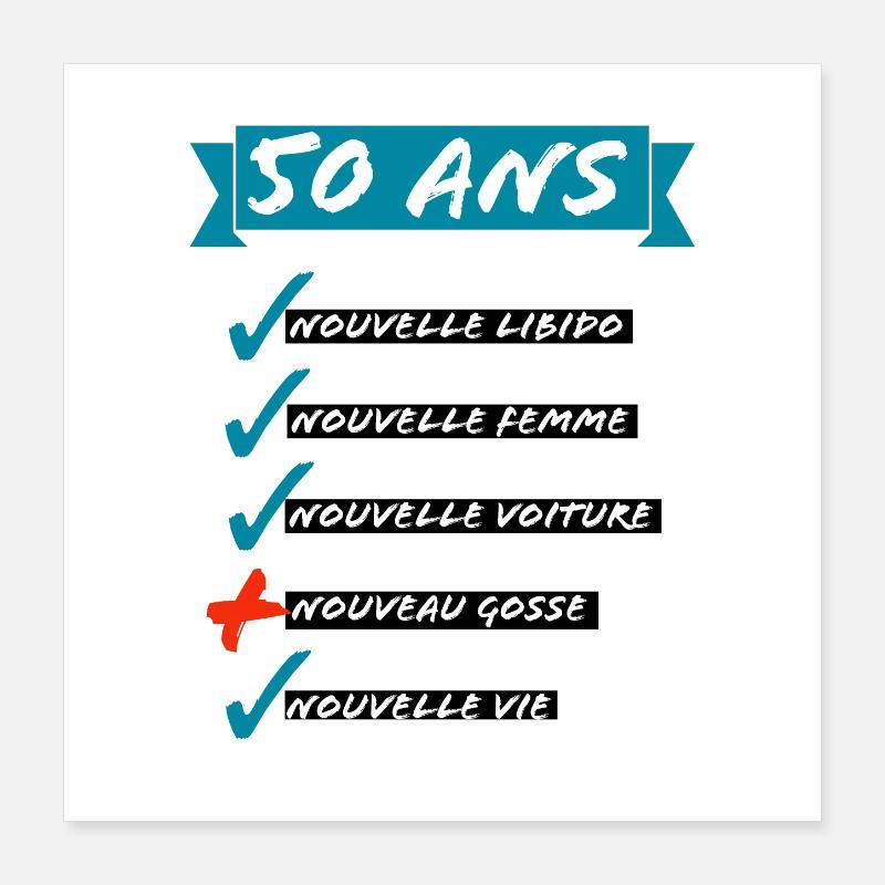 50 ans- Nouvelle libido  Poster 40 x 40 cm