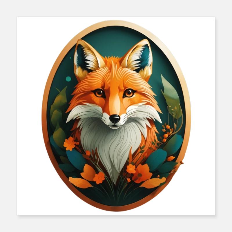 Red fox Poster 16" x 16" (40x40 cm)