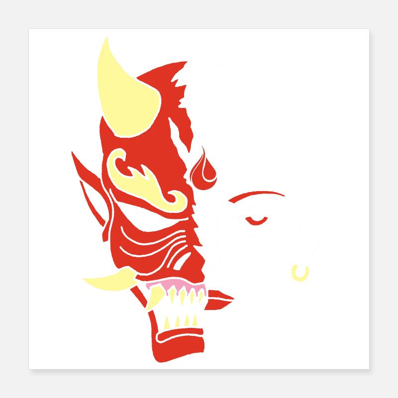 Mensch oder Dämon? Poster 40x40 cm