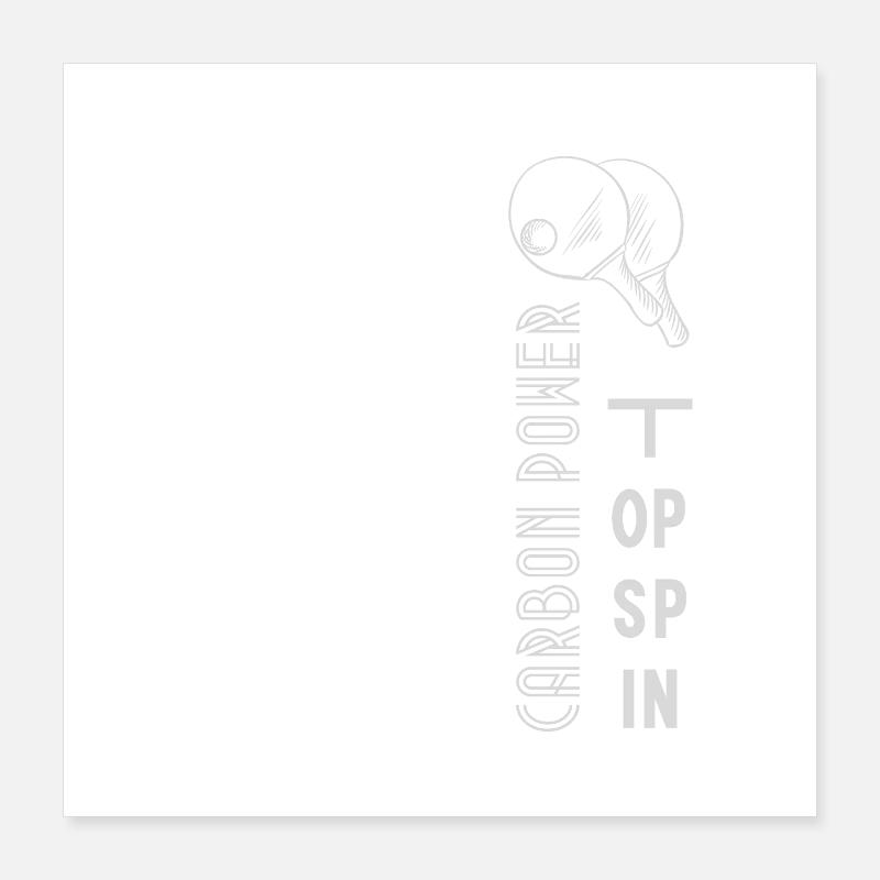 Graphisme Tennis de table Noir Blanc Poster 40 x 40 cm