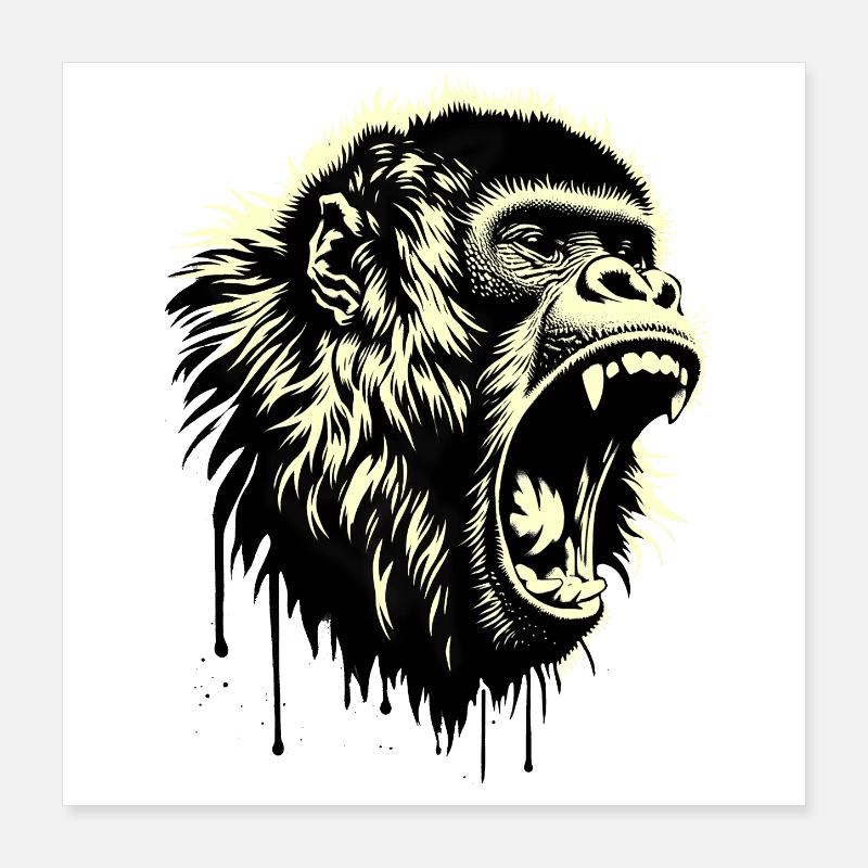 Auteur-compositeur-interprète Screaming Monkey Poster 40 x 40 cm