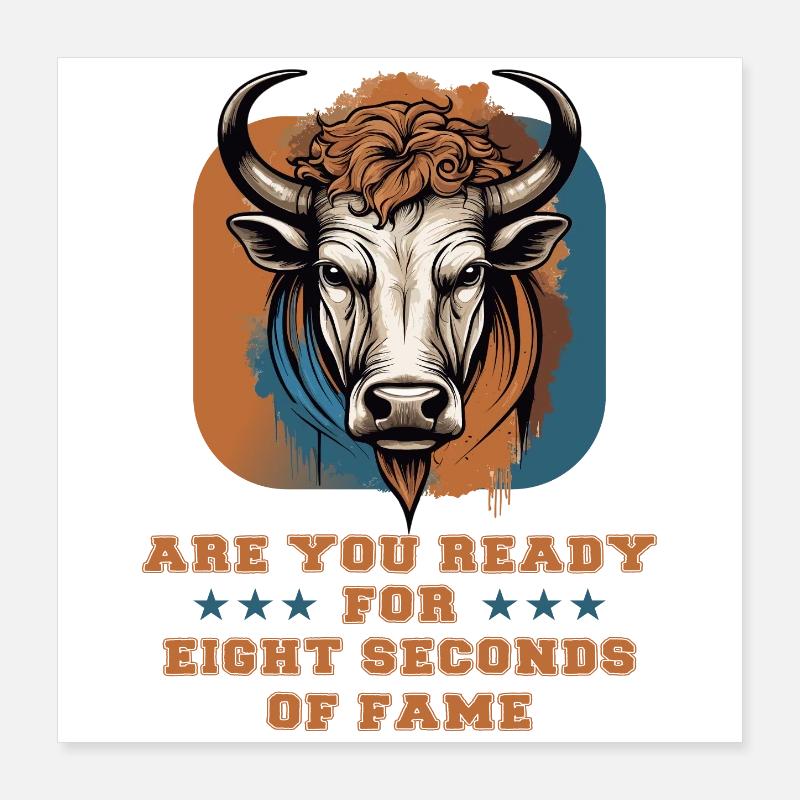 Cavalier de taureau Poster 40 x 40 cm