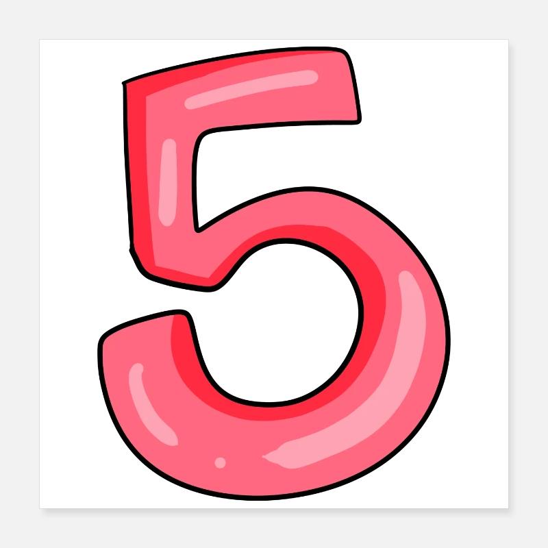 Numéro 5 Numéro Poster 40 x 40 cm