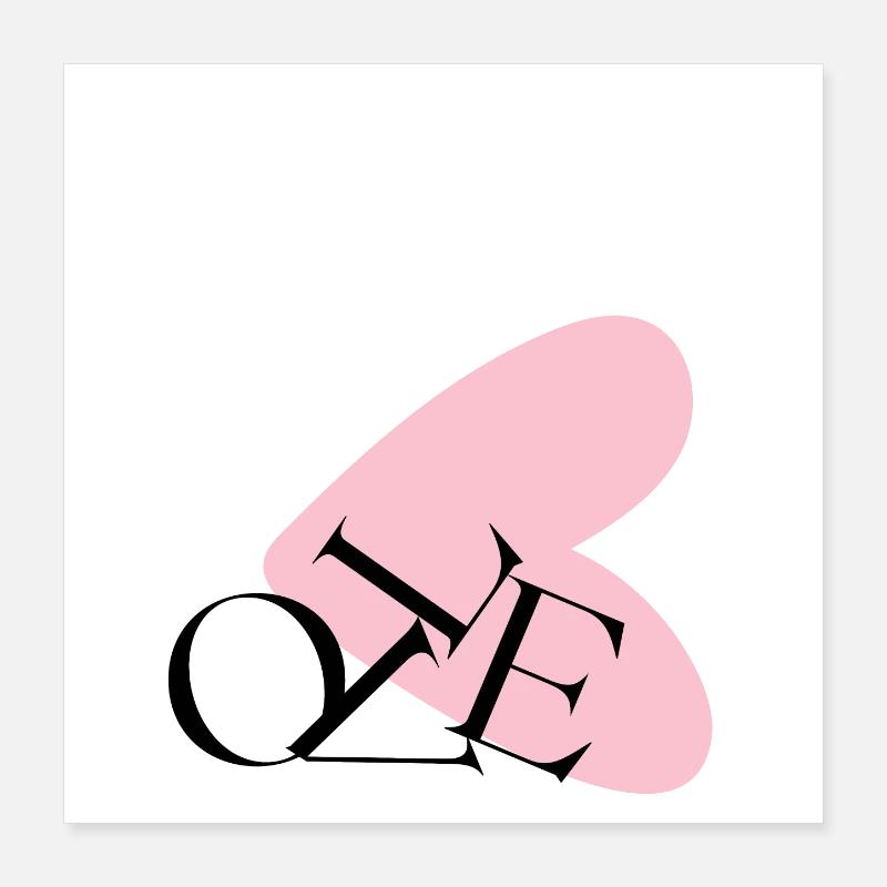 Typographie abstraite du cœur NE Poster 40 x 40 cm