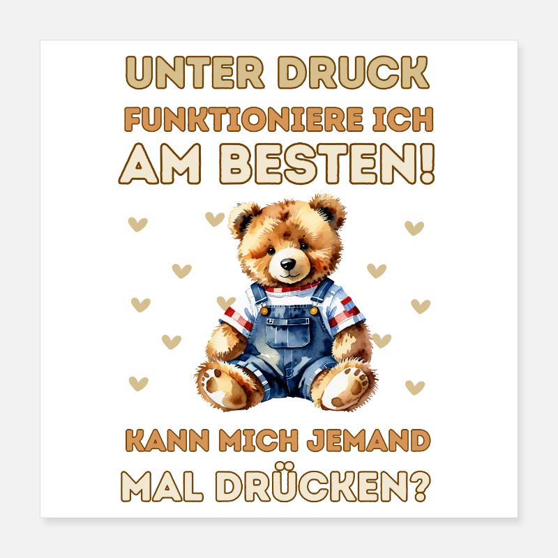 Squeeze Me Teddy - Watercolor Design Poster 16" x 16" (40x40 cm)