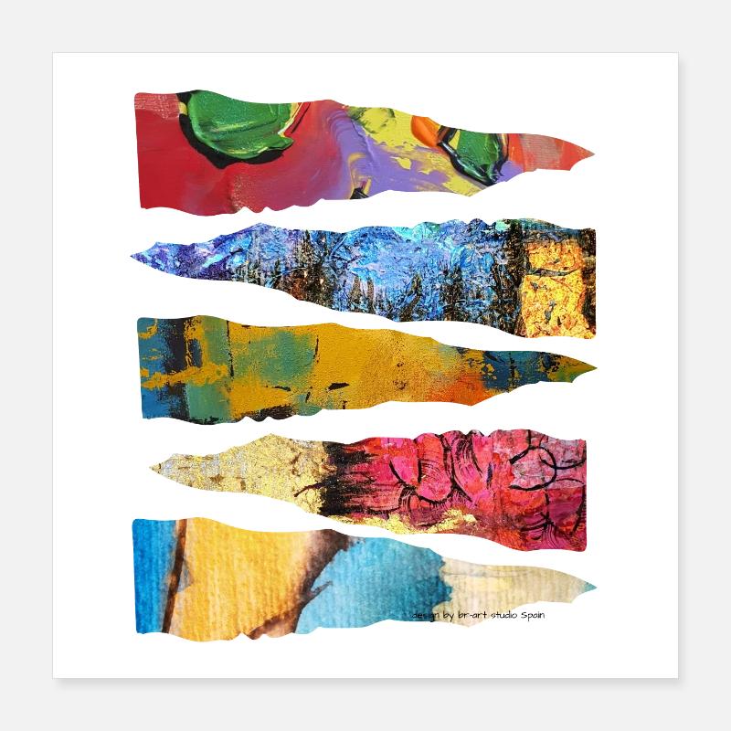 Abstract Colorful Paint Layer Design Poster 16" x 16" (40x40 cm)